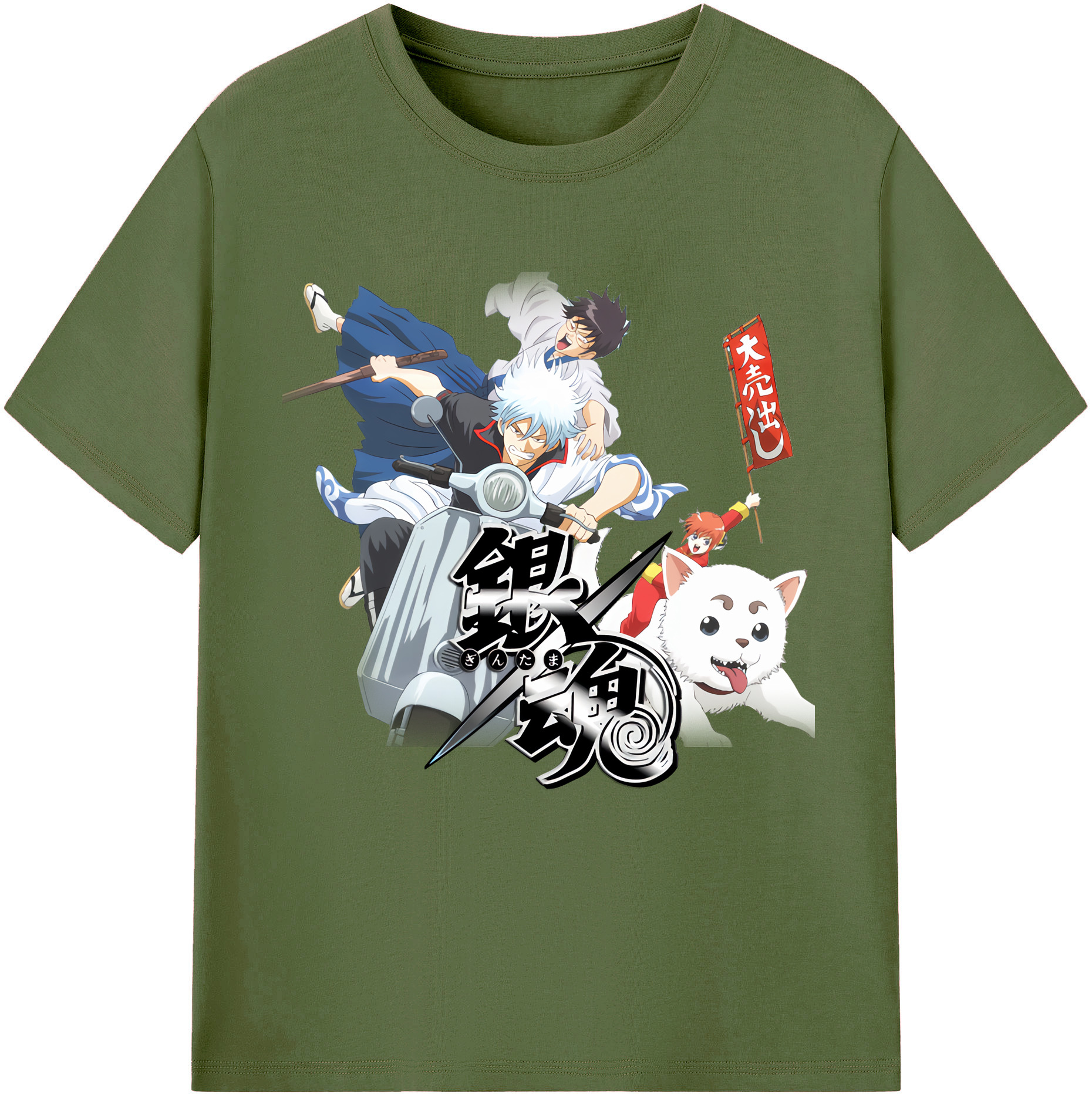 （画像用） ぎんたま 坂田銀時（さかたぎんとき） 神楽 志村新八（しむら しんぱち） GINTAMA Sakata Gintoki Kagura Shimura Shinpachi 綿100％半袖Tシャツ（フロントプリント）
